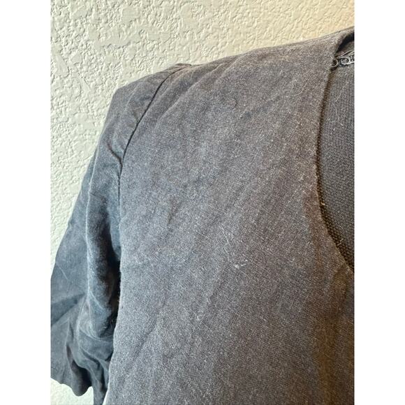 Ann Taylor Loft Petite 0P Gray Tie Front 3/4 Sleeve Cardigan - Picture 2 of 3